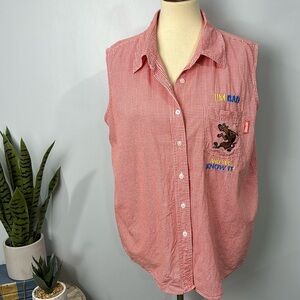Scooby Doo Gingham button down sleeveless top size 18/20W